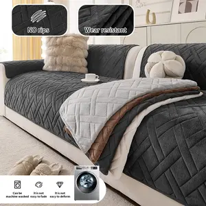 Modern Style All-Season Sofa Cushion, Warm and Comfortable Fabric, Anti-Slip and Durable, Pet Friendly, Geometric Pattern, Quilted Sofa Cover, Sofa Slipcover