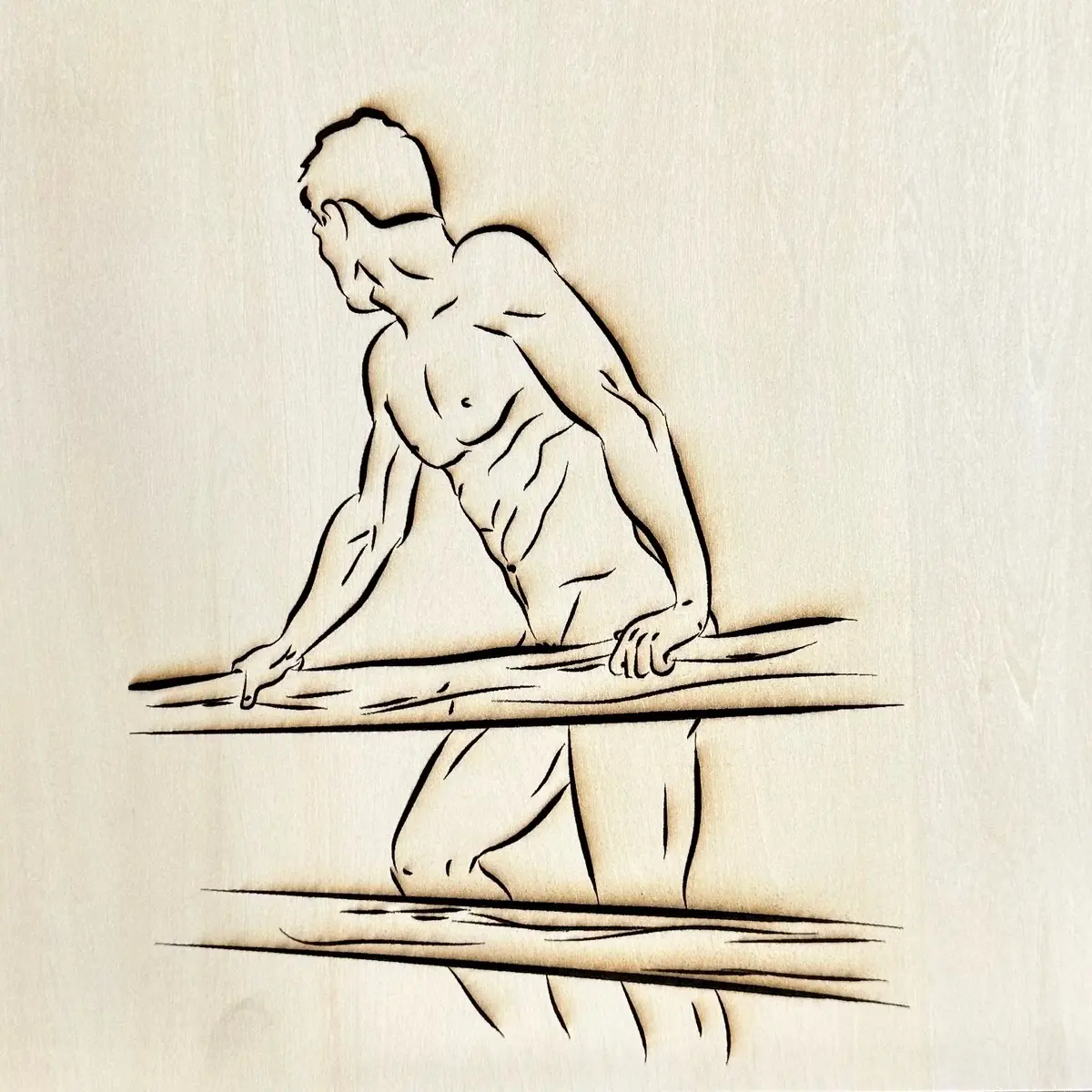 FARM HAND (High-Quality Woodburned Art - 12x12 Basswood Canvas)