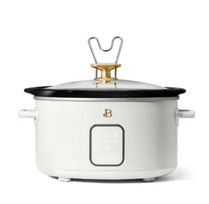 Beautiful 4Qt Slow Cooker with Touch-Activated Display, White Icing by Drew Barrymore