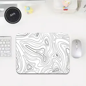 Black And White Wood Grain Computer Desk Small Rubber Mouse Pad - Gaming Non-Slip Mat, Universal Accessory for Office Notebooks, Rubber Size 18X22Cm (7.09X8.66Inch), 20X25Cm (7.87X9.84Inch), Small Size Suitable for Room Desk Mats, Cup Coasters