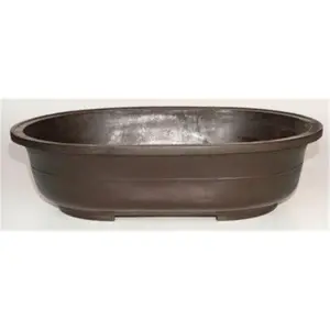212 MAIN Bonsai Plant Pot (Bonsai Boy e1447) - Brown Mica Blend Oval Heavy Duty Planter, Outdoor Garden Pot, Outdoor Garden Accessories