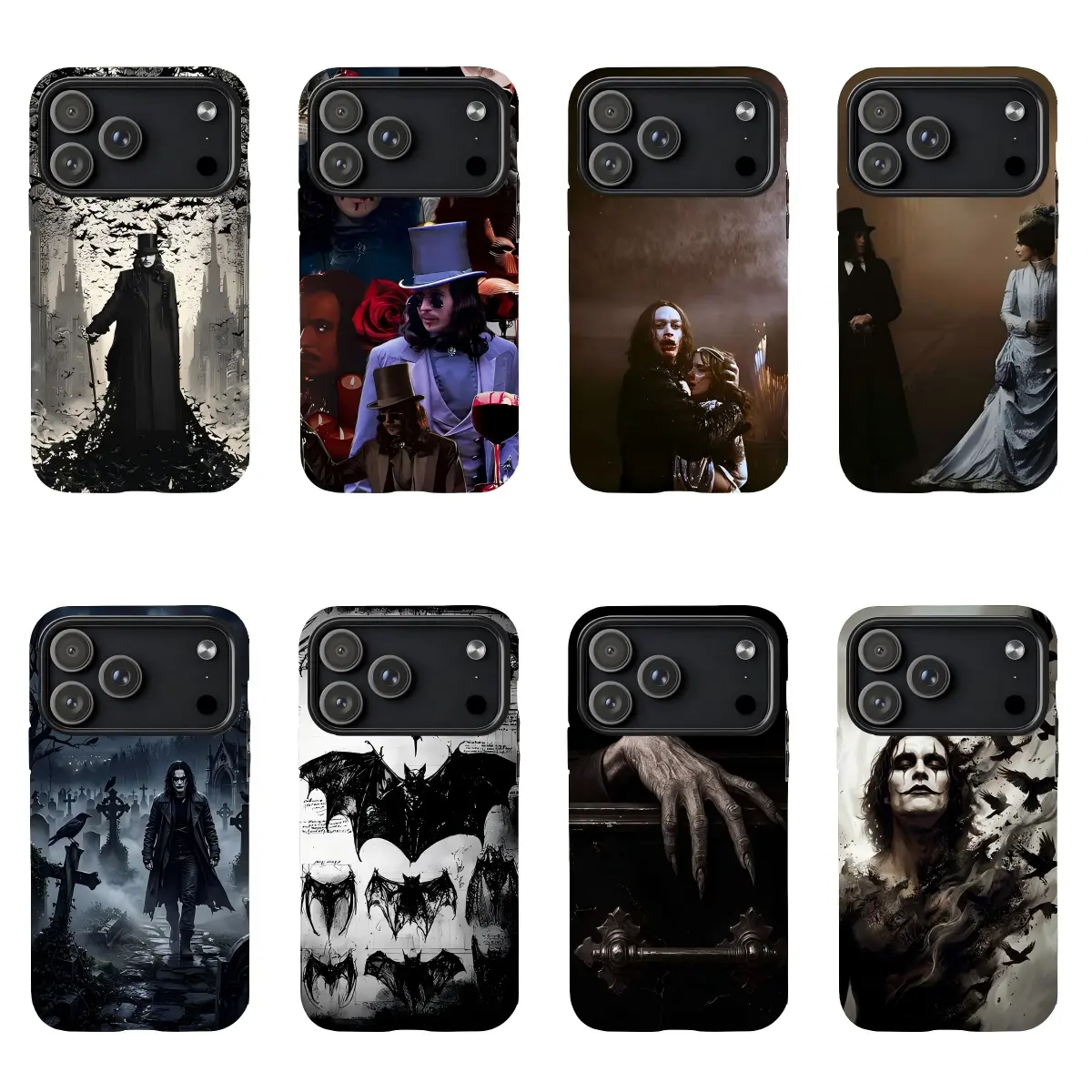 Dark Gothic Vampire Dracula Collage Phone Case, Spooky Horror Fan Art Cover  iPhone17 ProMax /16/15/14/13/12/11 Plus for Samsung phones, suitable for both men and women,  Perfect Gift for Women Men.A gift for the fans