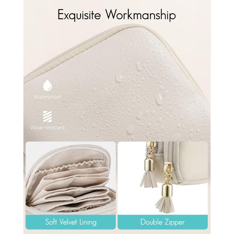 Portable travel jewelry case, small PU leather jewelry organizer box, mini storage bag for rings, earrings, necklaces, and bracelets for women, gifts for girls, vacation essentials