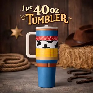 1 Pc 40oz thermal mug, Insulated Travel Drinkware, western cowboy tumbler, insulated vacuum cup with handle, large size leak proof, hot cold drinks tumbler, keeps hot 12h cold 24h, rodeo ranch lifestyle gift for cowgirl cowboy fans