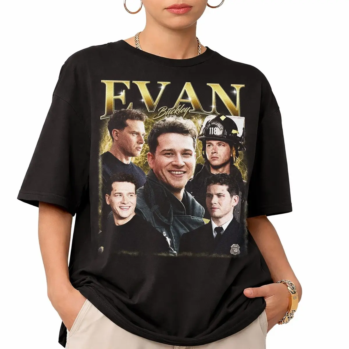 Evan Buckley Shirt, 9 1 1 Tv Series Tee, Vintage 90s Bootleg Tee, Firefighter Buck Retro Graphic Shirt, Buck 911 Shirt, Unisex Short Sleeve Tee