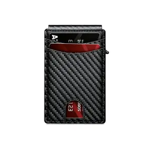 Men's Slim Multifunctional Aluminum Card Case - Magnetic Flip 2-Fold RFID Blocking Wallet with Multiple Card Slots