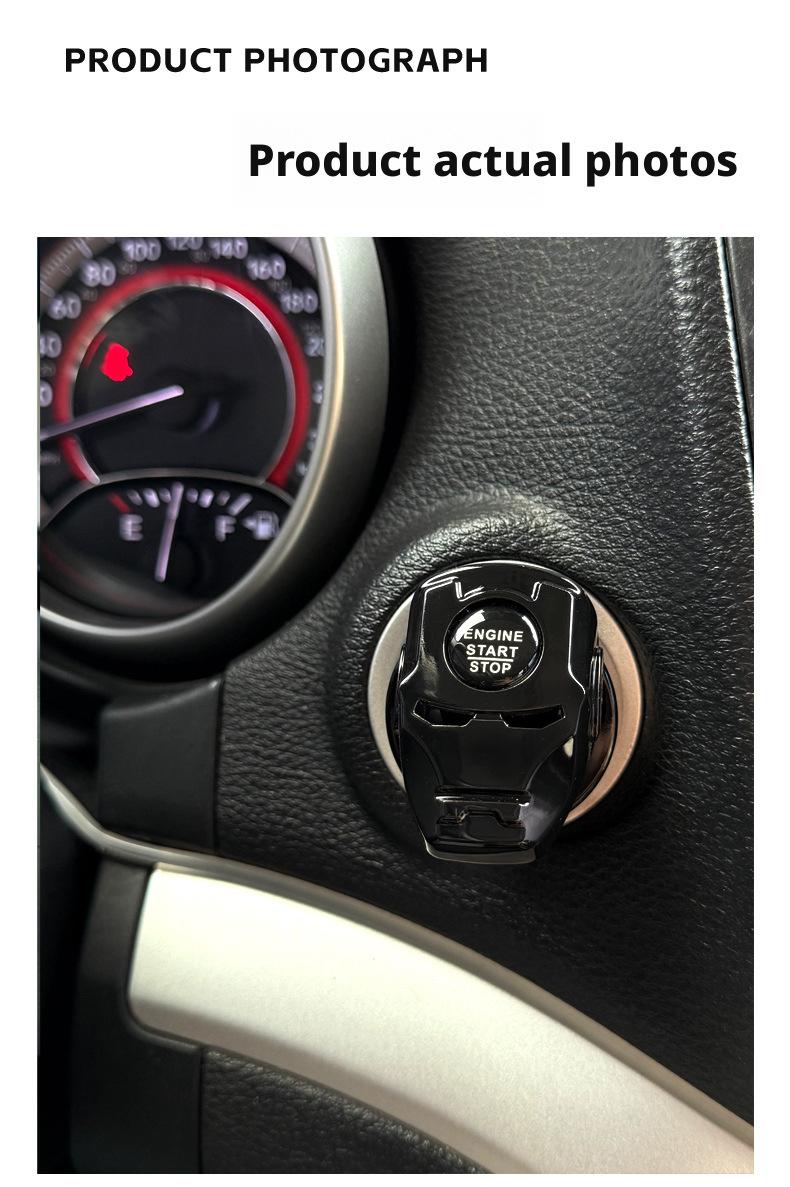 Futuristic Mecha Push to Start Button Cover - 3D Metal Ignition Switch Protector, Cool Car Accessories & Interior Decor