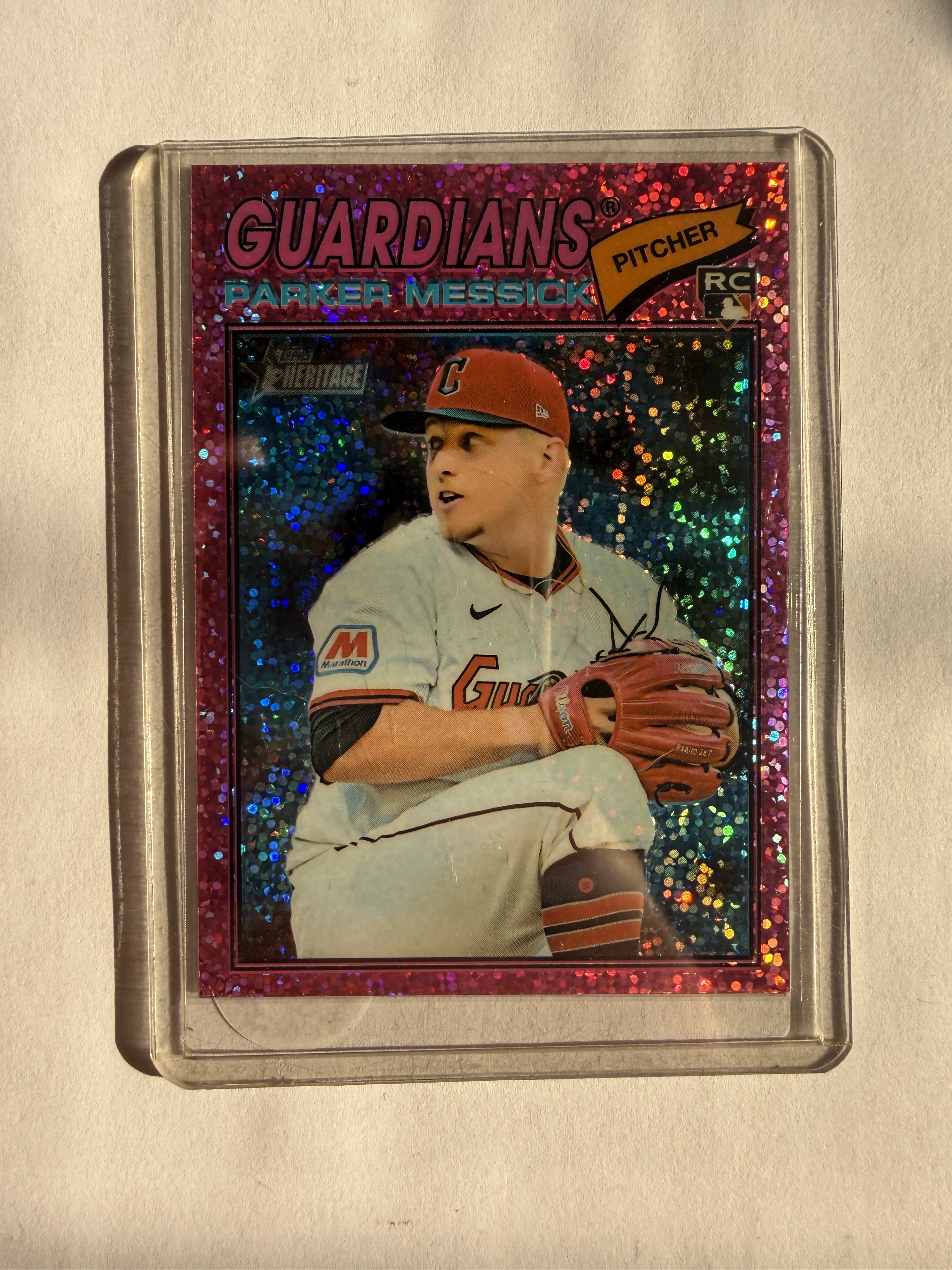 2026 Topps Heritage - Parker Messick RC Card #242 - Pink Sparkle Chrome Refractor