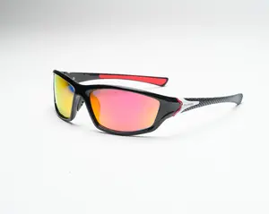 Simplistic Elegance Sports Full Reading Sunglasses for Men | Ideal For Driving Fishing Cycling and Running, UV Protection | Black Lenses and Black Frames With Silver And Red Accents - Black