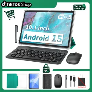 【TikTokShopStockUp】Relndoo Android 15 Tablet , Wireless Set with Keyboard, Case, Mouse, Stylus, 6GB+128GB ROM,2.4G/5G WiFi, for Valentine’s Day Gift