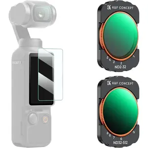 K&F Concept Effect Filters Compatible with DJI OSMO Pocket 3 External Expanded View Accessories Filters (ND2-32 + ND32-512)