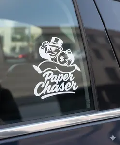 Paper Chaser Money Man Vinyl Decal - Monopoly Inspired Hustle Sticker