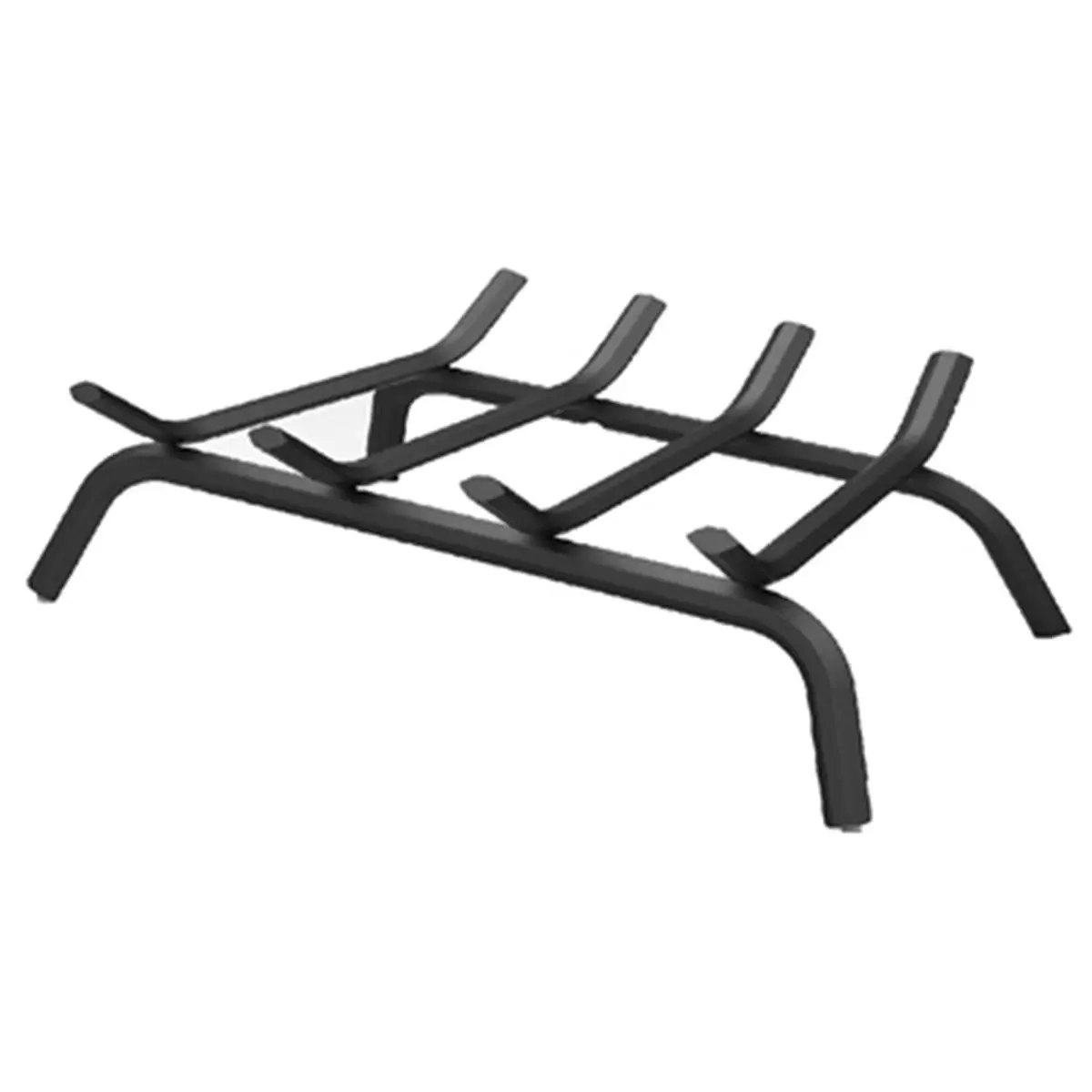 212 MAIN Black Wrought Iron Metal Fireplace Grate (Model 15450TV) - 4 Solid Bars, 4.3 lbs, 6 in h x 18 in w x 11 in l, Home Festive Decoration Log Support Supply