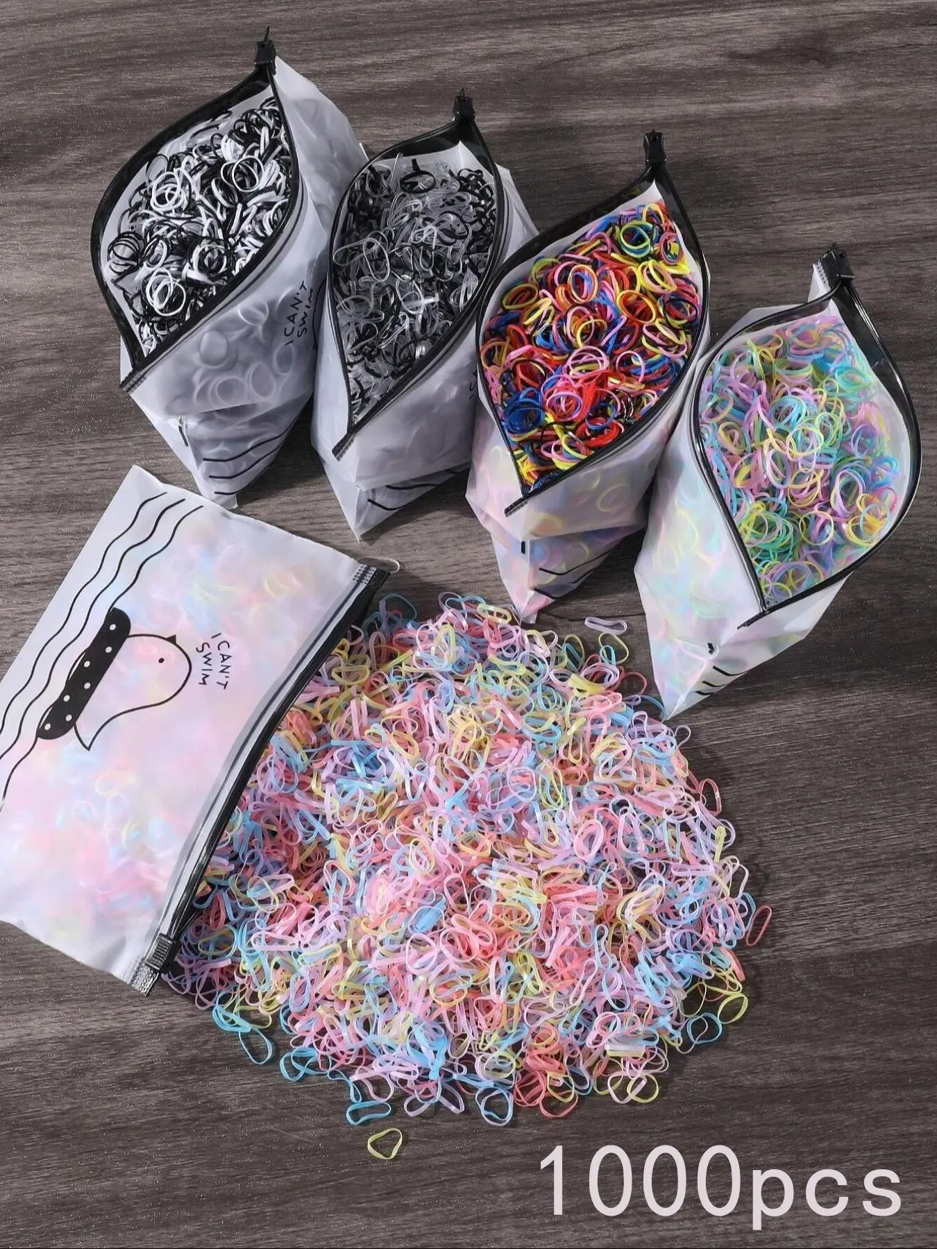 1000pcs, Mini 0.47inch Diameter Colorful Disposable Rubber Hair Ties Elastics for Girls, Perfect for Everyday Styling Needs, Ponytail Hairstyle, Durable & Versatile Accessory