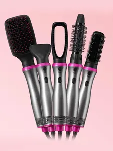 Five in One Hair Dryer, Curly and Straight Dual-Purpose Straight Hair Comb, Comfort Heated Curler Thermal Brush, Smooth Performance Curling Tool Curling Iron