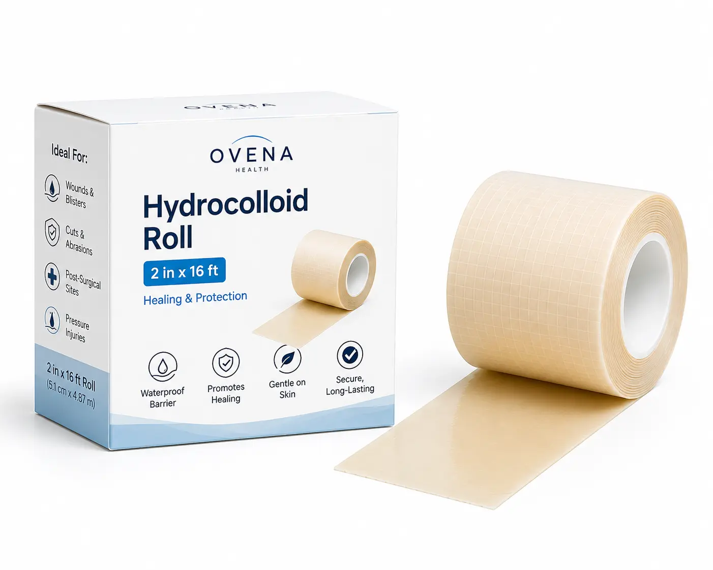 Medical-Grade Hydrocolloid Roll, Cut-to-Size