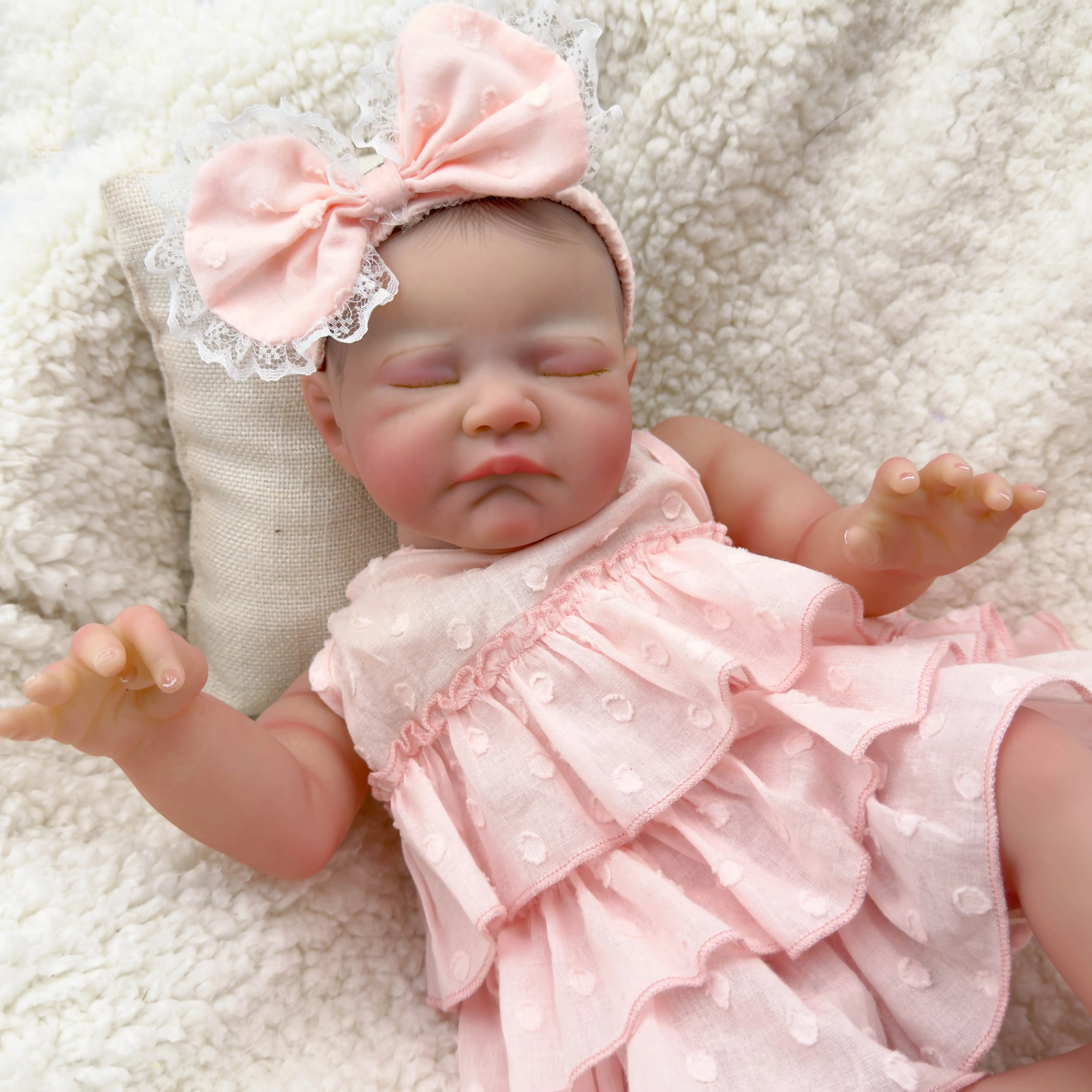 Realistic Reborn Baby Dolls 19Inch August  Newborn Baby Dolls with Soft Cloth Body Sleeping Lifelike Reborn Baby Dolls Birthday Gift for Kids Age 3+
