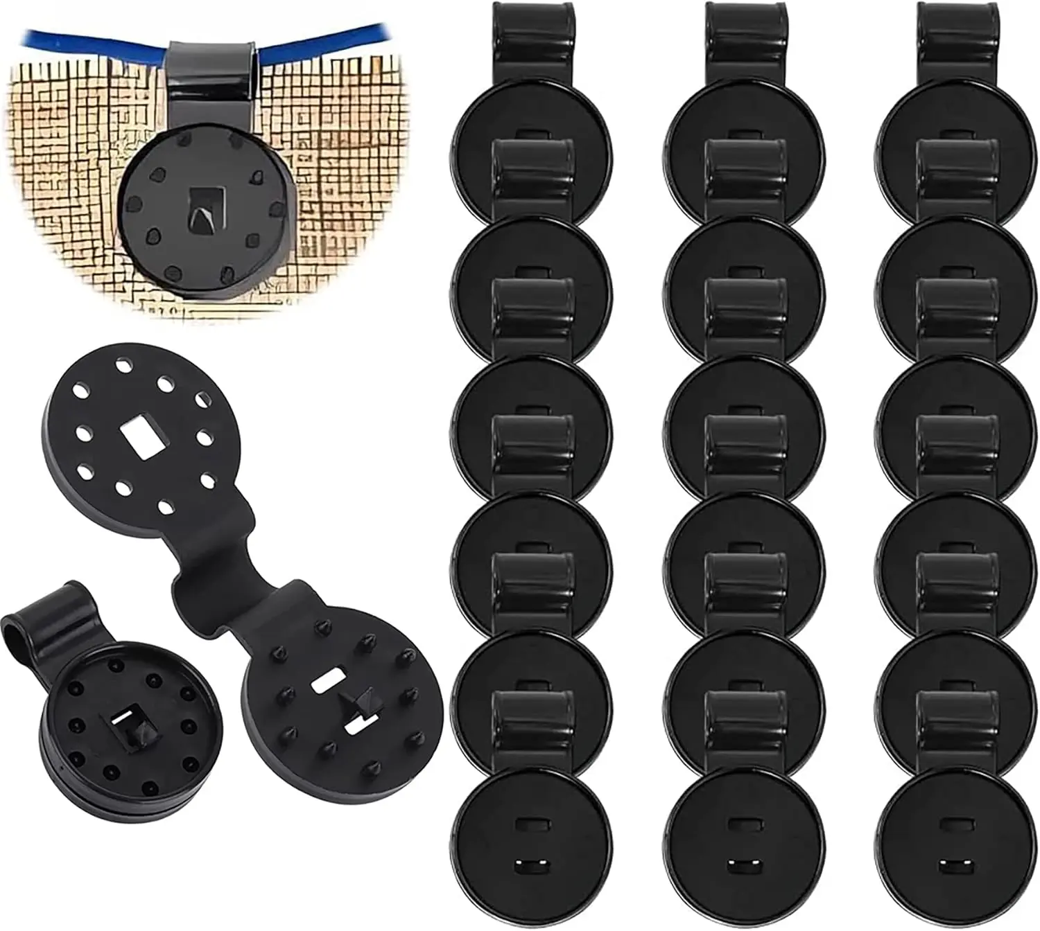 GJANSH 100 Pack Shade Cloth Clips, Round Plastic Sun Shade Net Clip, Fabric Clips,Shade Cloth Heavy Duty Lock Grip for Anti Bird Netting, Gardening Shade Cloth,Windproof Awning Clamp