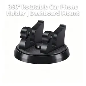 360° Rotatable Car Phone Mount, Mini Dashboard Adhesive Stand, Abs Heat-Resistant, Universal Fit, Anti-Slip, Noise-Free, Easy Install