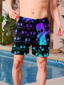 Trendy Swim Shorts for Boys Quick-Drying Polyester 3D Printed Cartoon Designs Beach Surfing Styles Casual Spring Summer Bottoms Menswear