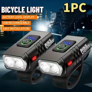 Summer Cycling LED Bike Light, USB Rechargeable Multi-Function Lamp, Battery Indicator, Bicycle Lighting Accessories, All Types of Bikes