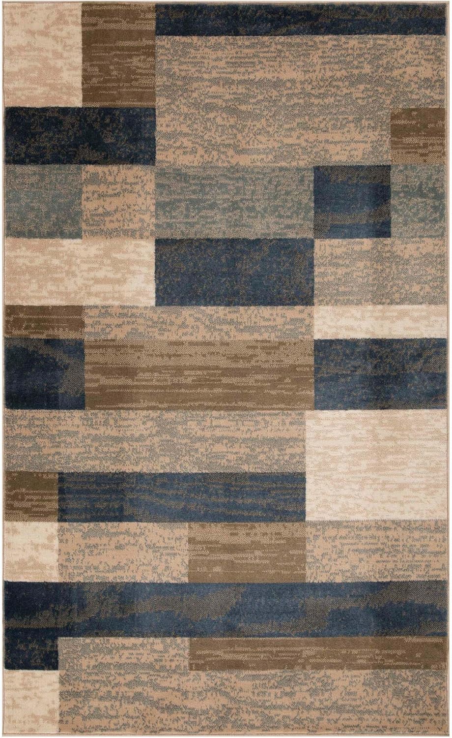 Modern Geometric Patchwork Rug Stain Resistant Non Slip Backing Soft Carpets Machine washable for Bedroom, Office, Living Room, Entryway