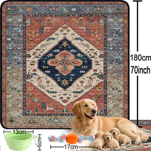 Vintage Washable Pee Pads for Dogs,Stylish, Non-Slip and Leak-Proof Pee Pads. Reusable Potty Pads for Dogs for Crates and Floors.