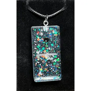 Flawed Domino Necklace with Glow-in-the-Dark Glitter Discounted