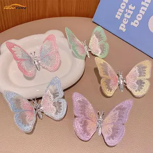 Hnyton 6PCS Embroidery Fragrance Butterfly Car Decoration with Dancing Wings, Butterfly Car Vent Clips, Cute Butterfly Car Vent Clips Ideal Car Interior Accessories Dashboard Ornament Kit