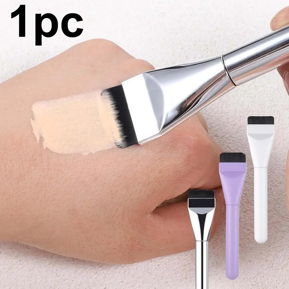 1pc Flat Bottom Foundation Brush, Padded Finish Cosmetics Brush for Even Coverage, Liquid Foundation Applicator, Beauty Enthusiast Makeup Tool, Flat Facial Makeup Brush, Spatula Brush, Face Makeup Brush