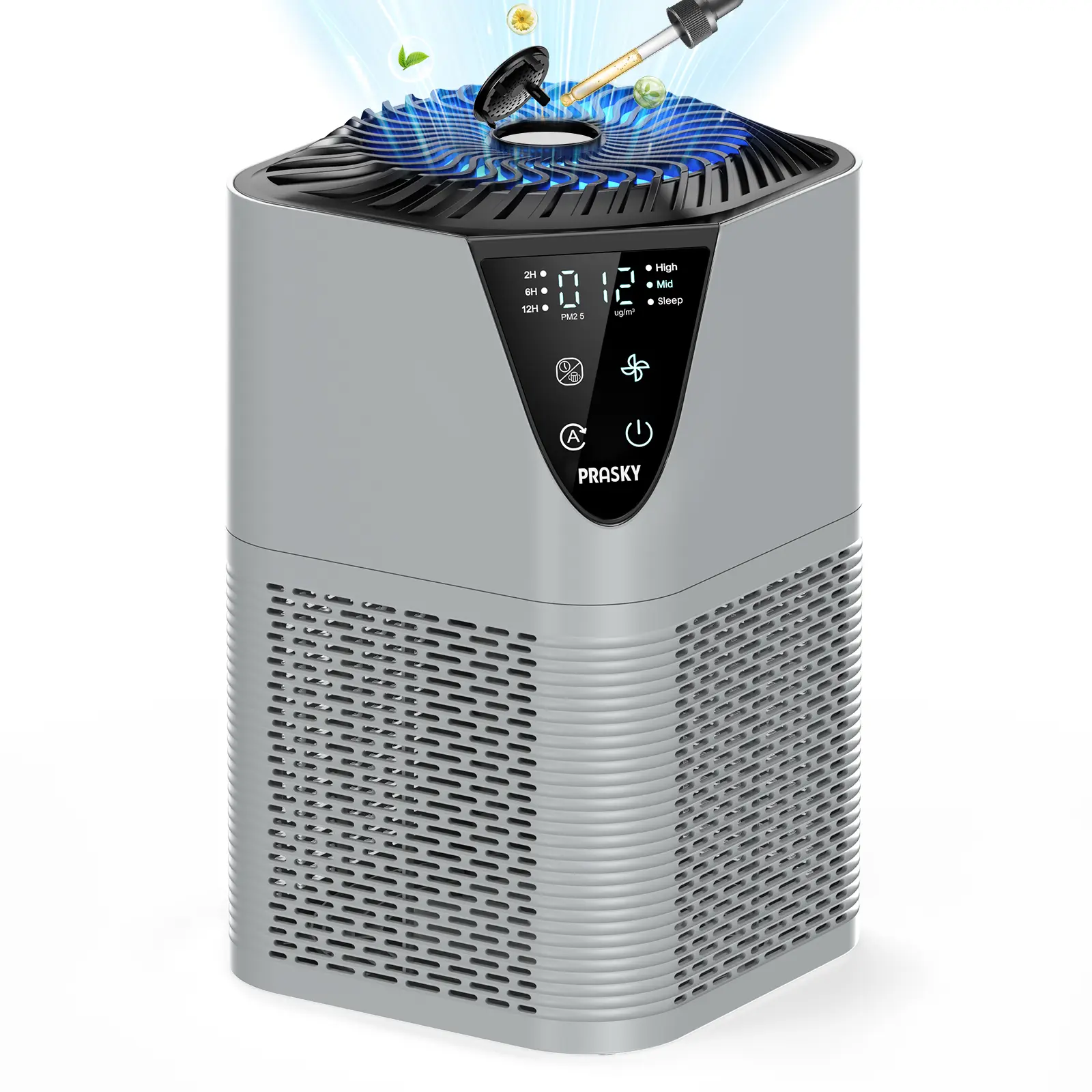 TDBYWAE Home Air Purifier - True HEPA Filter for Pets, Smoke, Allergy Relief, PM2.5 LCD Air Quality Display, 1250 Sq Ft Large Coverage, Ultra-Quiet Portable for Bedroom, Kitchen, Office, Basement, Essential Oil Compatible