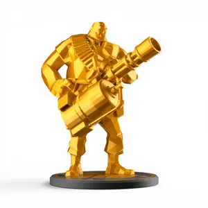 TF2 Heavy Figurine, 3D Printed Low Poly Team Fortress 2 Heavy Statue
