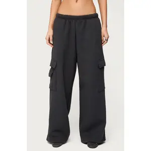 Edikted Women's Petite Wide Leg Cargo Sweatpants