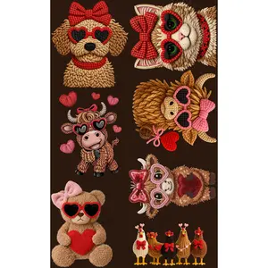 VALENTINE YARN FRIENDS (1) PREMADE GANGSHEET - 22X36 DTF TRANSFERS - DIRECT TO FILM
