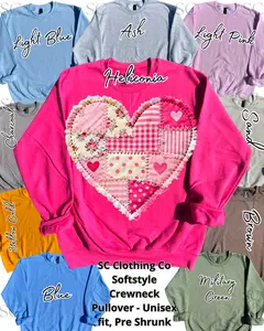 Pink Heart Patchwork Pulloverx