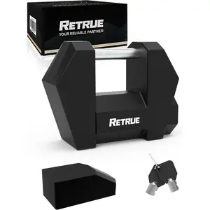 RETRUE Cyber Lock Heavy Duty Trailer Coupler LockkUpgraded Trailer Lock with Extra Wide 1.2'' Span & 1/4'' Diameter, Anti-Theft Tongue Locks for RVs, Boats,Trucks –Tow Hitch Security Accessory-Black