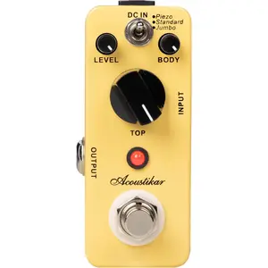 Acoustikar Acoustic Guitar Pedal Simulator Pedal, 3 Modes Piezo/Standard/, Nature and Smooth Acoustic Guitar Sound