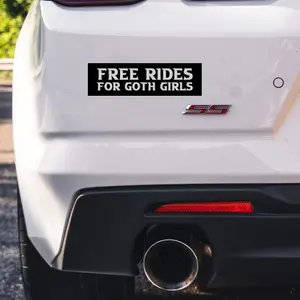Gothic Sticker - Free Rides for Goth Girls Sticker - Strong Adhesive Waterproof Goth Car Decor Sticker for Cars