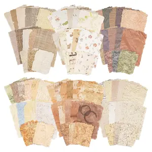 6 pack Embossed Textured Paper Vintage Scrapbooking Supplies Scrapbook Paper Media Collage Card Embellishments for Bullet Journaling, Junk Journal, Retro Crafts