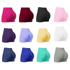 Women's Workout Hip Lift Fitness Shorts Seamless Hip Lift Cycling Shorts