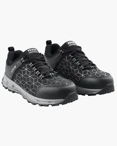 VEVOR Steel Toe Shoes for Men, US Size 12 Wide, Men’s Cushion Sport Safety Toe Athletic Work Shoe, Indestructible Safety Sneakers Lightweight,Breathable Industry Construction Work Shoes, Black