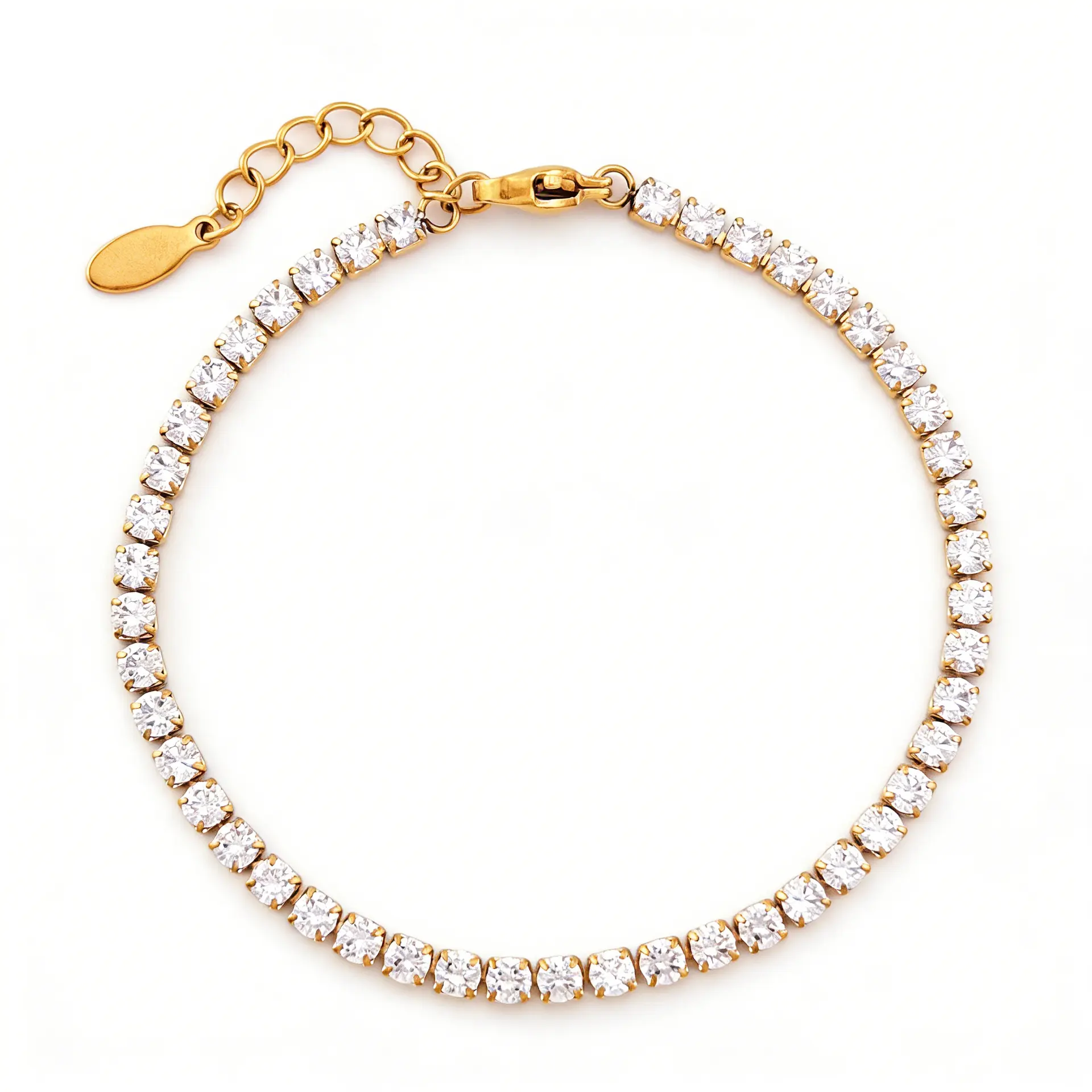 14K Gold Plated Cubic Zirconia Classic Tennis Bracelet  Gold Bracelets for Women