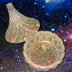 Rain drop trinket dish with lid