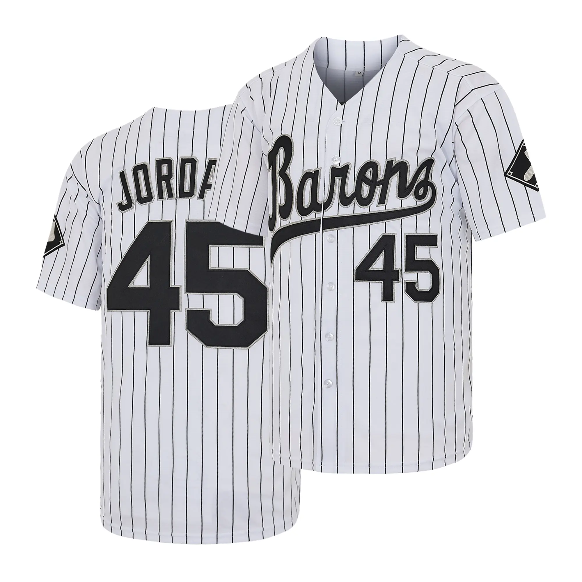 Men's #45 Barons 90s Retro Baseball Jersey，Letter Embroidery Training Match Baseball clothing Unisex