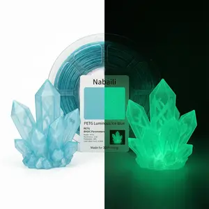 Nabaili 3D Printer Filament PETG Luminous Ice Blue High-Quality Glow in Dark for 3D Printing