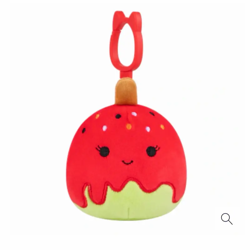 Squishmallow Keir the Candy Apple 3.5-in Clip-On Plush, 2023 Halloween Squad Collection