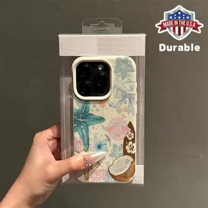 A Collage of Coconut Tree Leaves And Flowers Designed for TPU Cases Compatible with Iphone 16 Pro Max, Suitable for Iphone 16 Pro Max/14/16 Plus/15/13 Pro/12/11, Featuring a Stylish And Protective Business