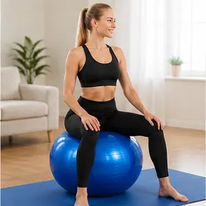 Inflatable Exercise Ball - Yoga, Pilates & Balance Training Equipment for Home Workouts