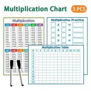 Math Multiplication Practice Reusable Handwriting Board A4 Size, Dual-Sided Erasable Number Table for Elementary School Kids Learning Math Skills, Learning Materials, Teaching Supplies, Student Essentials