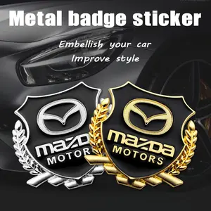 2Pcs 3D Car Body Trunk Sticker Emblem Badge Decals Metal Wheat Ear Accessories For Mazda 2 3 6 5 Demio CX3 CX4 CX5 CX-4 CX-5 CX7 CX30 MX3 MX5 MS Speed Axela Atenza